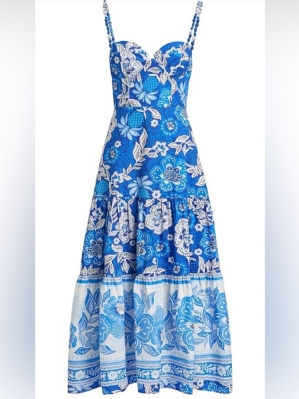 Beautifull FARM Rio Blue and White Floral Maxi Dress size S- excellent condition - Picture 2 of 10